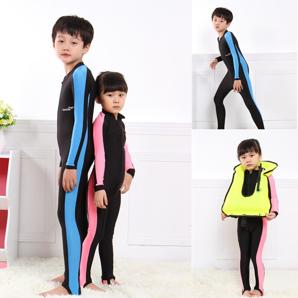 Kids Diving Suits 1mm Children Swimwear Long Sleeves Girls Boys Surfing Snorkeling Swimming Wetsuit Outdoor Water Sports