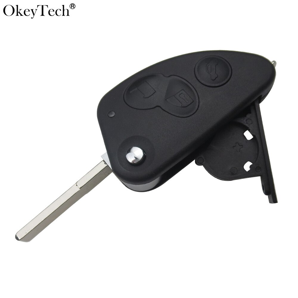 Okeytech AutoDiy Voor Alfa Afstandsbediening Sleutel Shell 3 Knop Flip Sleutel Case Fob Voor Alfa Transponder Romeo 147 156 166 GT Sleutel vervanging