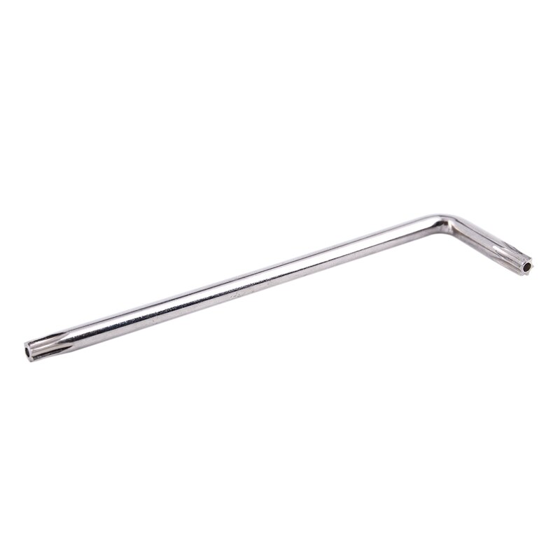Long Arm Tamper Proof Torx Star Key Wrench Silver, T25 100mm