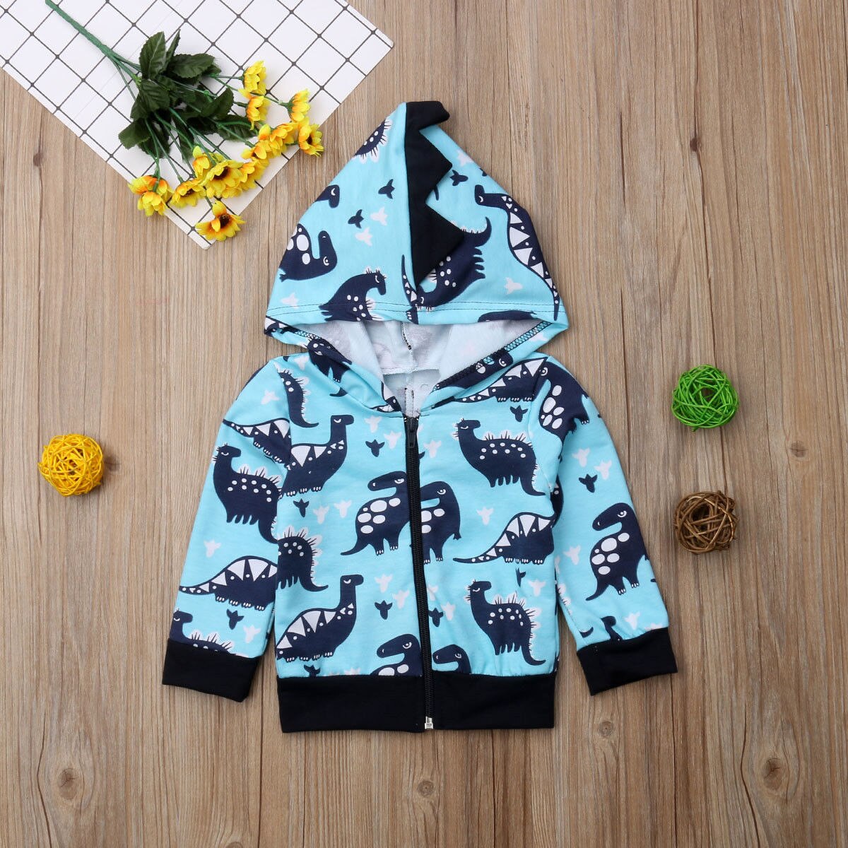 1-6T Kleinkind Art Baby Jungen Dinosaurier Reißverschluss Mit Kapuze Sweatshirt Mantel Hoodies Kostüm