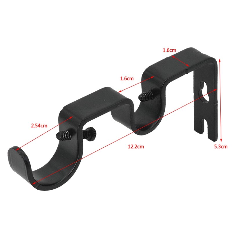 3 Stks/set Gordijnroede Beugels Heavy Duty Dubbele Stang Houders Duurzaam Metalen Gordijn Staaf Muur Beugels Met Schroef