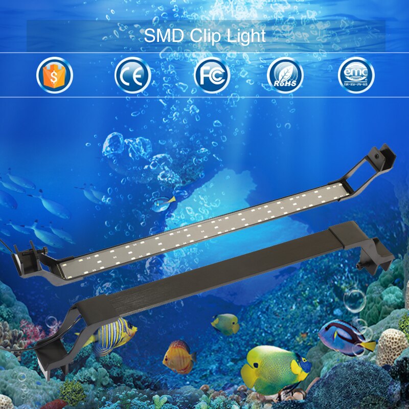Haute luminosité 30cm 40cm 60cm LED Aquarium éclairage pince sur Aquarium plante pousser lampe pour poisson aquatique LED pour animaux de compagnie