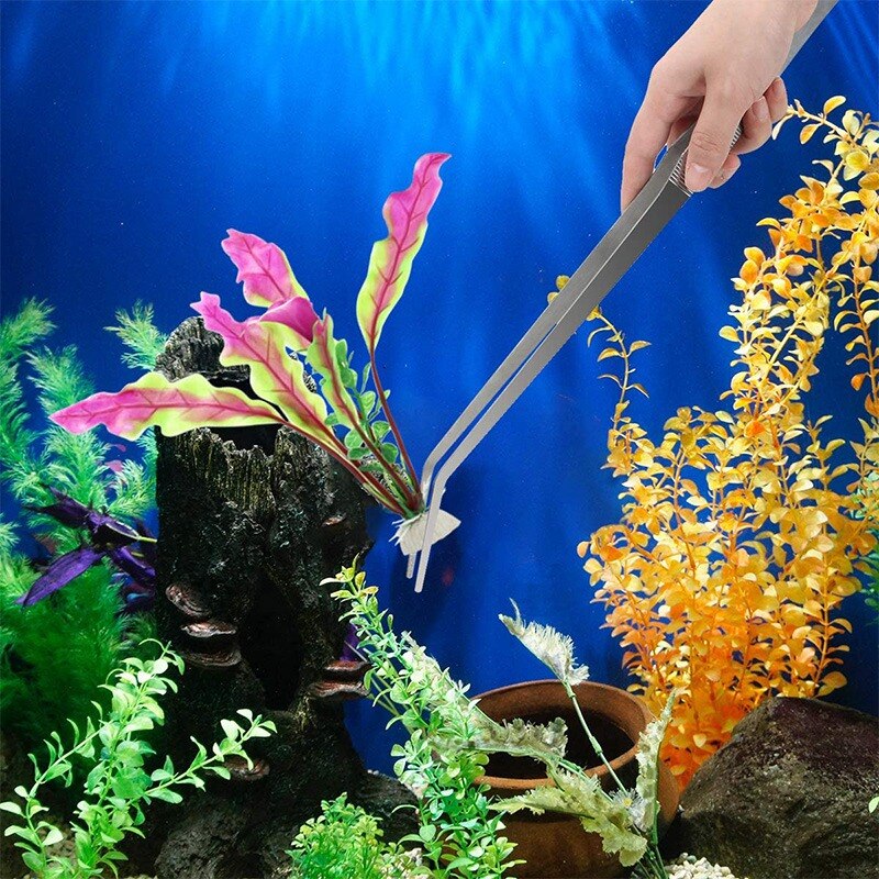 Aquarium Pincet Extra Lange 15 Inches, Liveek Rvs Rechte En Gebogen Pincet 38Cm Extra Lange Pincet