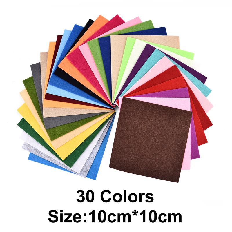 10/40 Stücke Vlies Handarbeiten Filz Stoff 10 cm Patchwork Tuch Bündel für freundlicher Scrapbooking Puppe NäHenne Handwerk DIY Quilten blatt: Pflaume