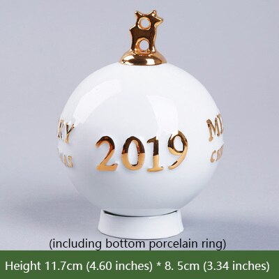 Glas julkula keramiska fest ornament tecknade brev mönster samling hantverk hemdekorationer: 85mm 1 st