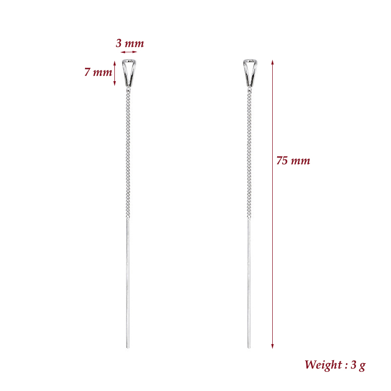 Pendientes colgantes con borlas y cadena de estilo Simple para mujer, aretes largos, accesorios de línea de perforación, Mini joyería fina a la para las orejas