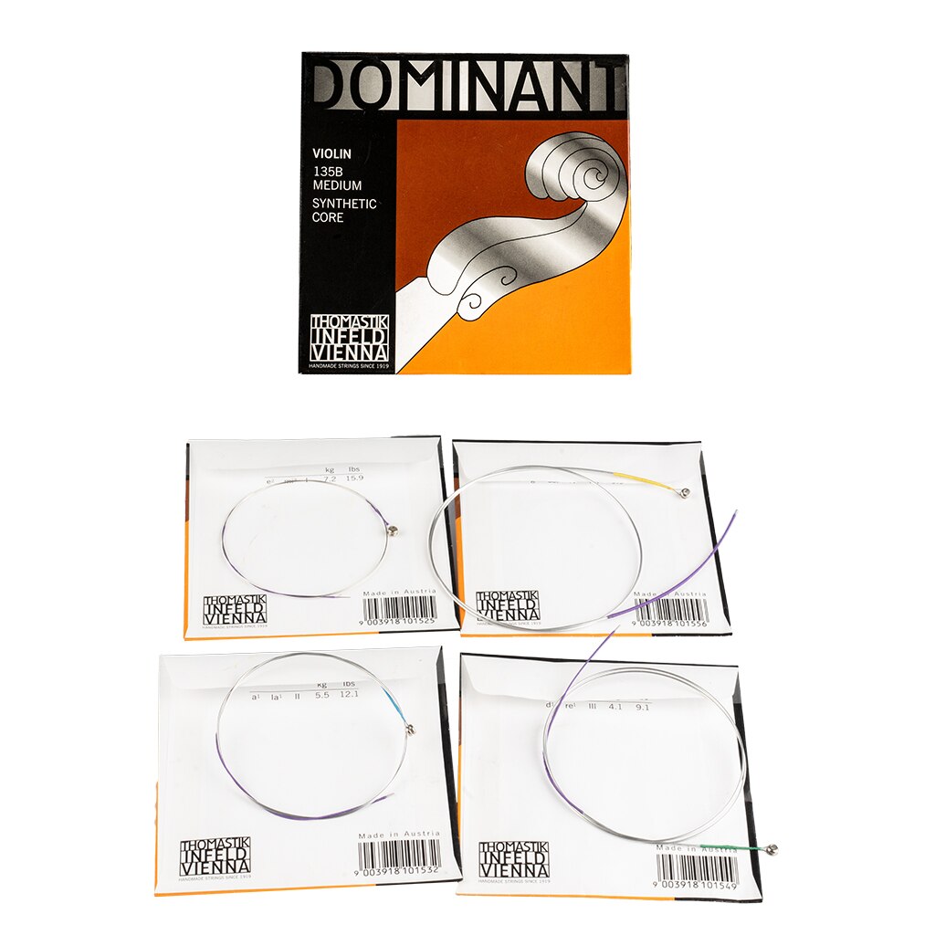LOMMI Full Size Violin Strings Fiddle String Thomastik Dominant 135B Medium Violin Strings 4/4 Strings Full Set G D A E Strings