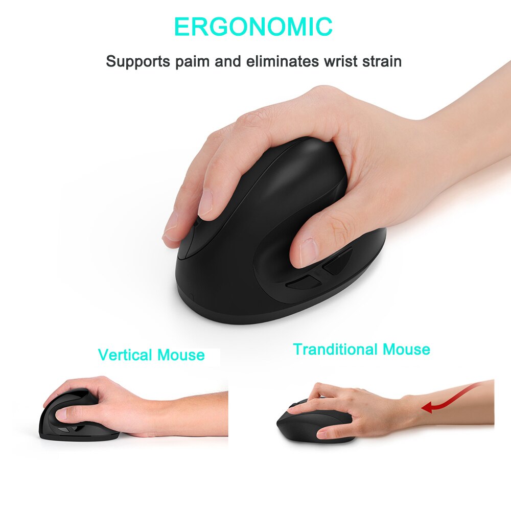 CHYI Ergonomische Vertikale Drahtlose Maus Wiederaufladbare Optical Gaming Mäuse 1600DPI Computer Maus Mit Maus Pad Für Laptop