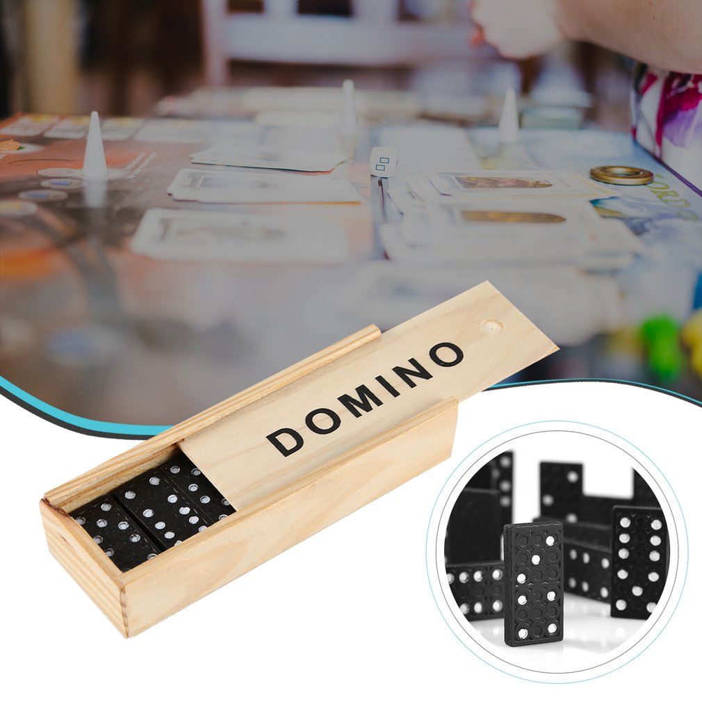 Dominoes Set- 28 Piece Domino Tiles Set Handcrafted Classic Numbers Table Game with Wooden Storage Case