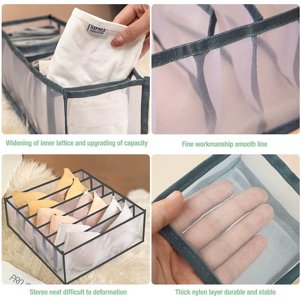 Organizador de armario para ropa interior, caja de almacenamiento para calcetines, bolsa de almacenamiento para armario, sujetador, pantalones, cajón divisor