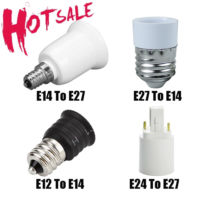 Omvandlare  e14 to e27/g24 to e27/e27 to e14/e12 to e14 adapter konvertering sockel material sockel adapter glödlampa lamphållare adapter