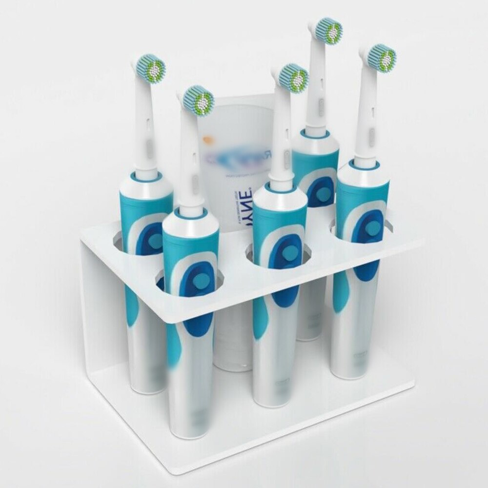 Akryl tandbørsteholder elektrisk tandpasta badeværelse hvid / sort 1 stk let at rengøre tandbørsteholder