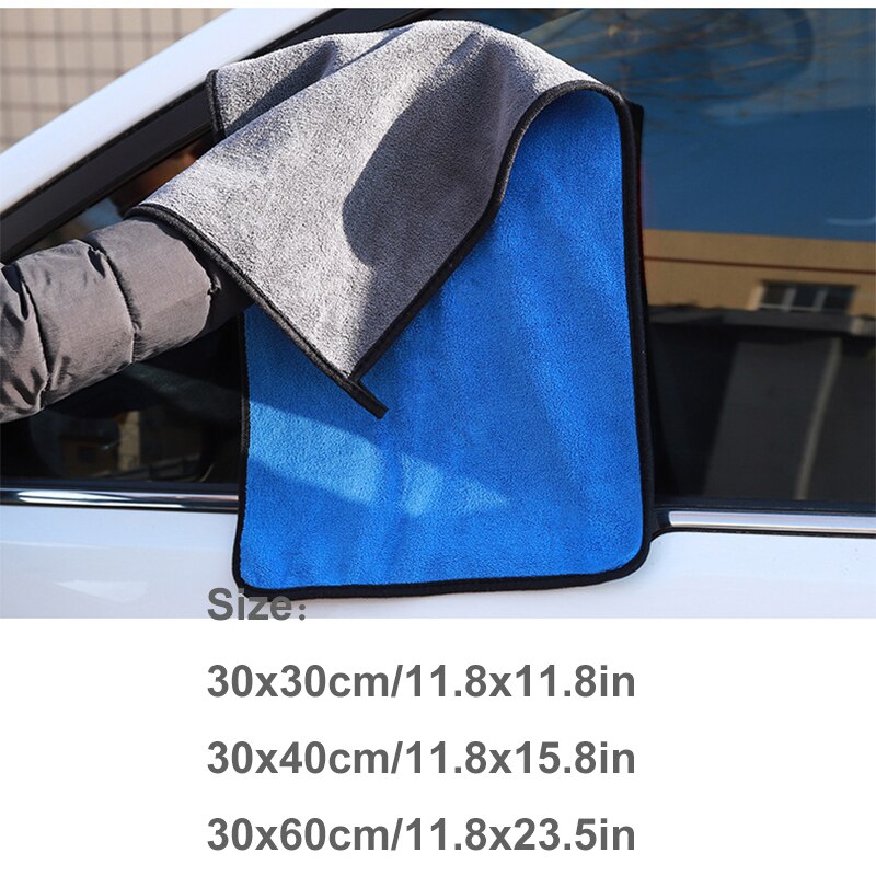 Bilvask mikrofiberhåndklæde bilrengøring tørringsklud hemming bilplejeklud, der beskriver rengøringshåndklæde til kæledyr 30 x 30/40/60cm