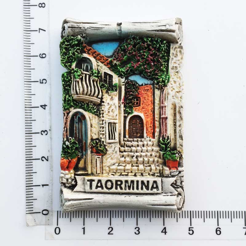 Italy Venice Fridge Magnets Italian Taormina Roma Firenze Alberobello trulli Lion Tourism Refrigerator Magnetic Stickers Decor: Taormina