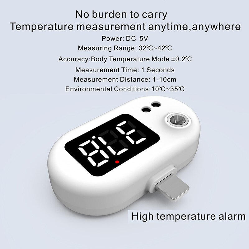 Termómetro IR para la frente y la oreja, medidor de temperatura sin contacto para iPhone 12 Pro Max Mini 11 8 Huawei Xiaomi