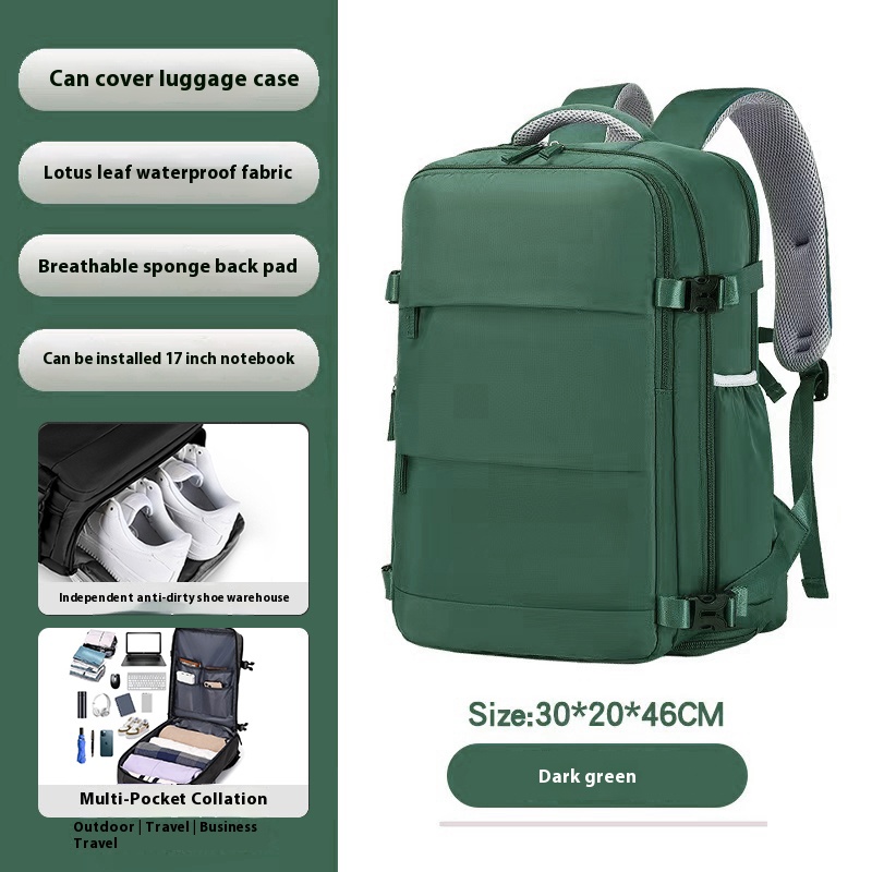 Mochila 40x20x25 Ryanair, Mochila de viaje para mujeres y hombres, artículo personal Mochila de transporte, Mochila para computadora portátil Weekender de negocios: Caqui