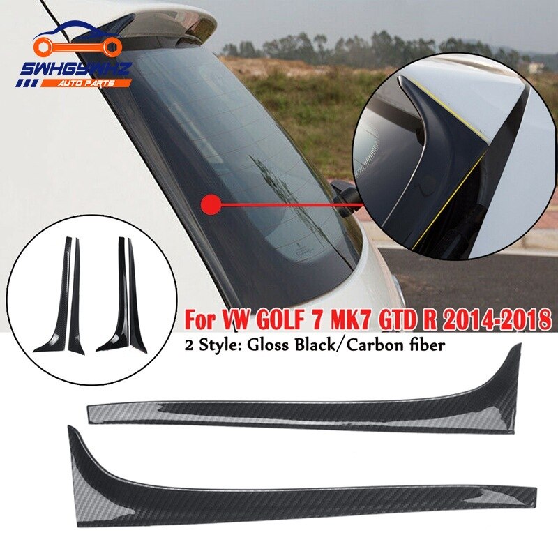 Blank sort bagrude sidespoiler fløj til golf 7 mk7 gtd r bil-styling auto bagrude spejl hale tilbehør