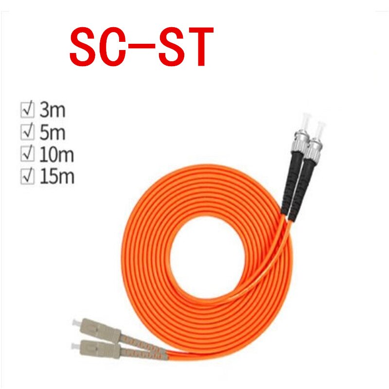 2PCS/LOT SC-ST multimode dual core fiber patch cord 3/5/10/15m fiber optic cable pigtail