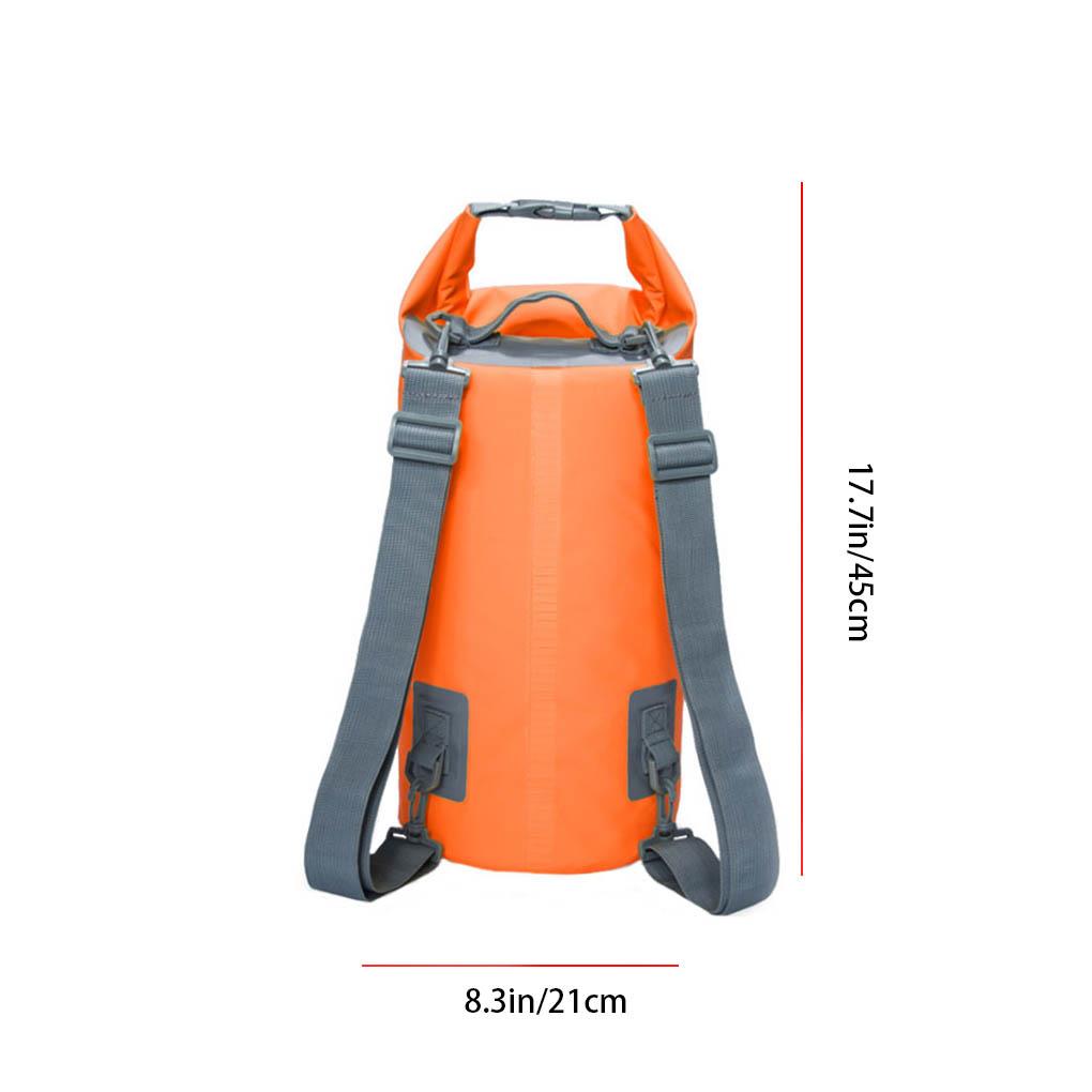 PVC Bag Waterproof Beach Swim Backpack Bucket Pouch for Kayaking Boating Fishing: Orange 15L