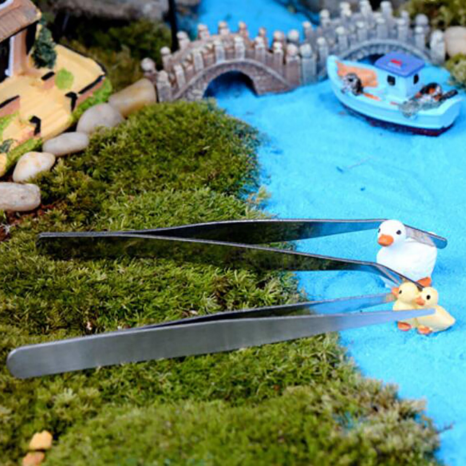 Stainless Steel Tweezers Moss Landscape Ornaments Gardening DIY Tools