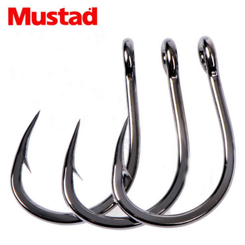 Hameçons Mustad pêche en haute mer 10827np # 4X hameçon fort Pesca appât vivant planche de fer barbelé hameçon hameçon gigue hameçon Angeln