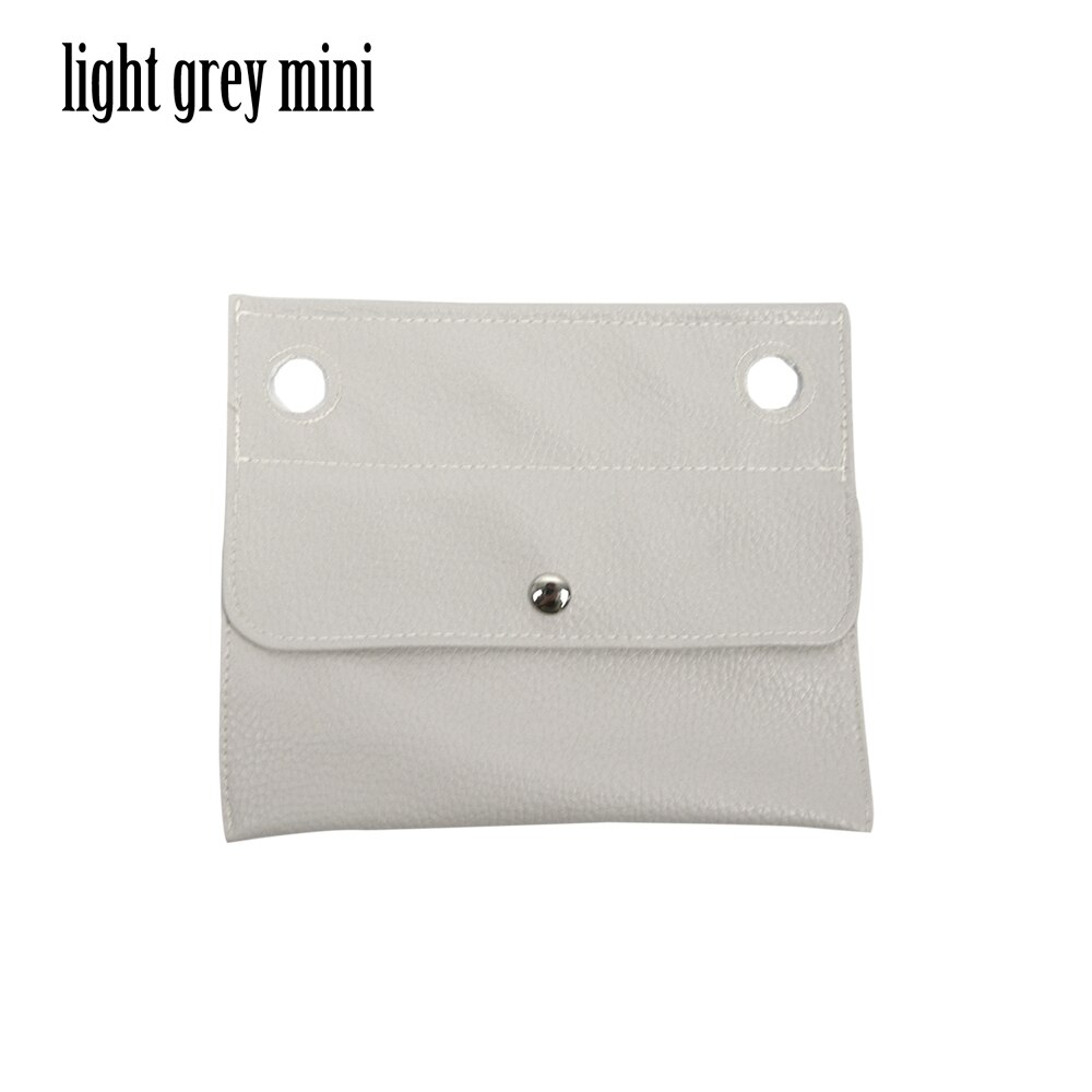 Bolso pequeño interno de cuero PU para exteriores, Mini bolsa de mano clásica: light grey mini