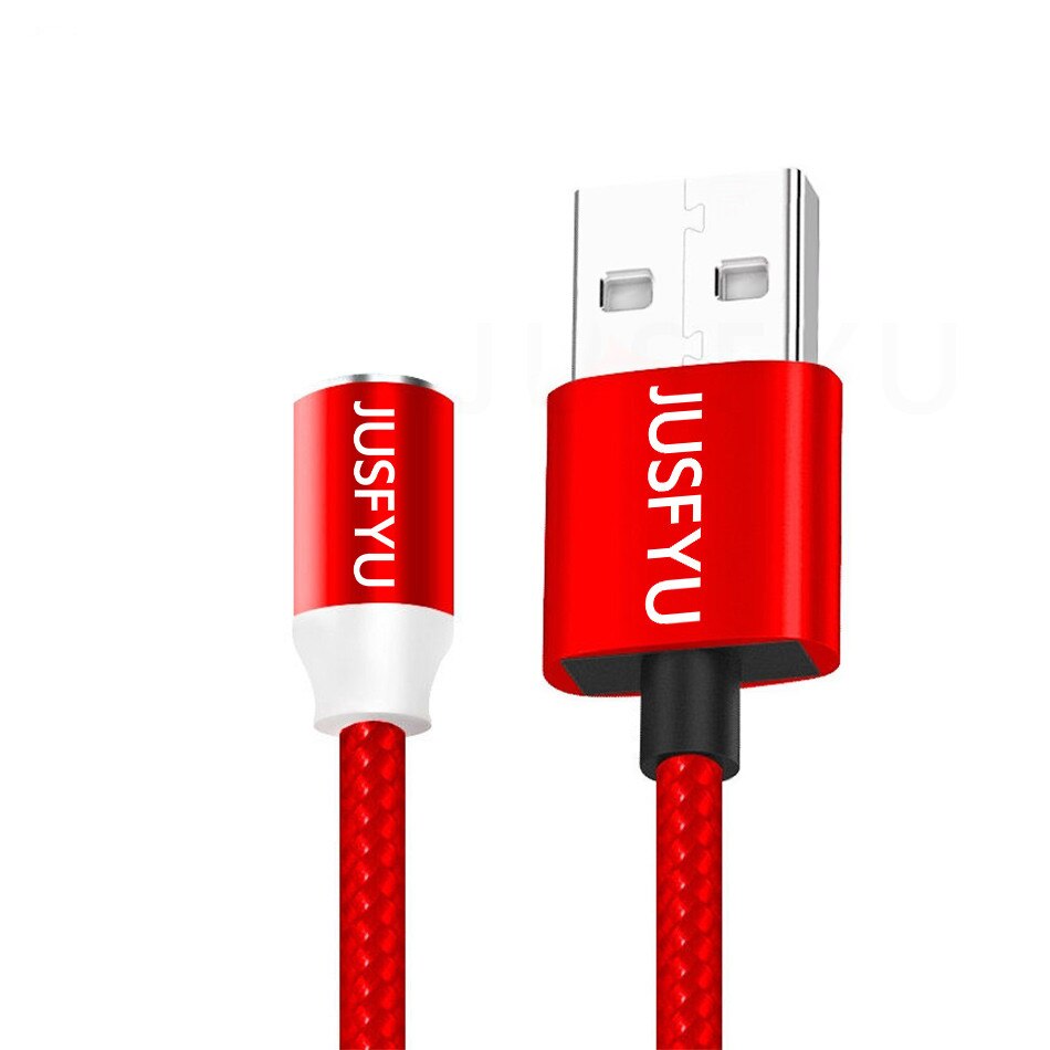 Klassische 360 LED Magnetische Verbindung Usb Kabel für iPhone 6 S 7 XS MAX Micro USB Kabel typ C Draht Ladegerät Port: for Type C / Only Red Cable