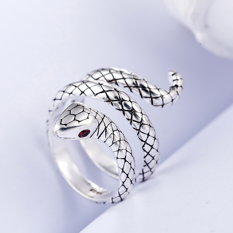 100% 925 Sterling Zilver Elegante Snake Animal Vrouwelijke Vinger Ringen Vrouwen Open Party Ring Nooit Vervagen