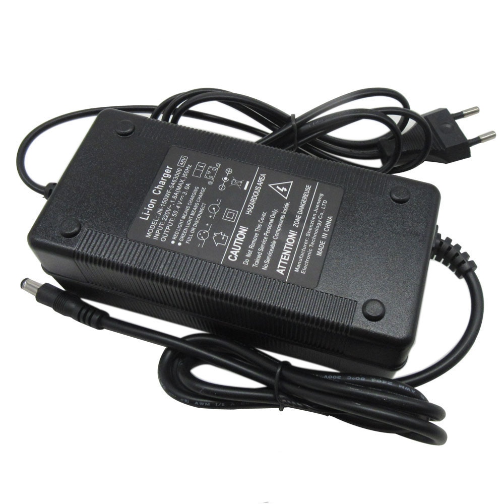 Chargeur de batterie li-ion 50.4V, sortie 50.4V 3a pour 12S 43.2V 44.4V, Lithium, pour Scooter électrique, avec ventilateur, DC 5.5x2.1