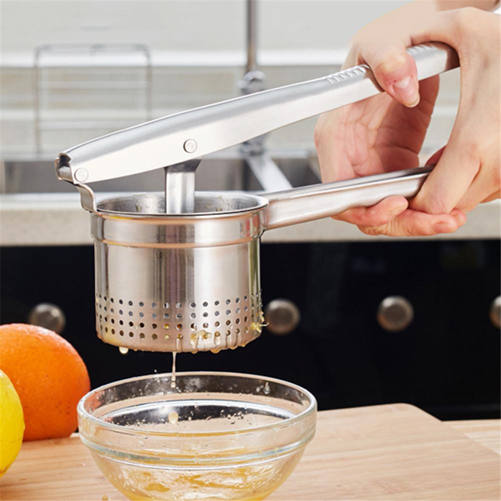 Bærbar manuel saftpresser i rustfrit stål frugtsaftpresser drue vandmelon presset juice babyjuice appelsinjuicer