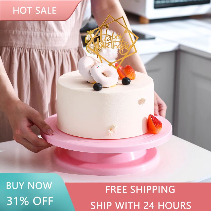 DIY Cake Turntable Baking Silicone Mold Cake Plate Rotating Anti-Skid Round Cake Decorating Stand Tools Rotary Table Pastry