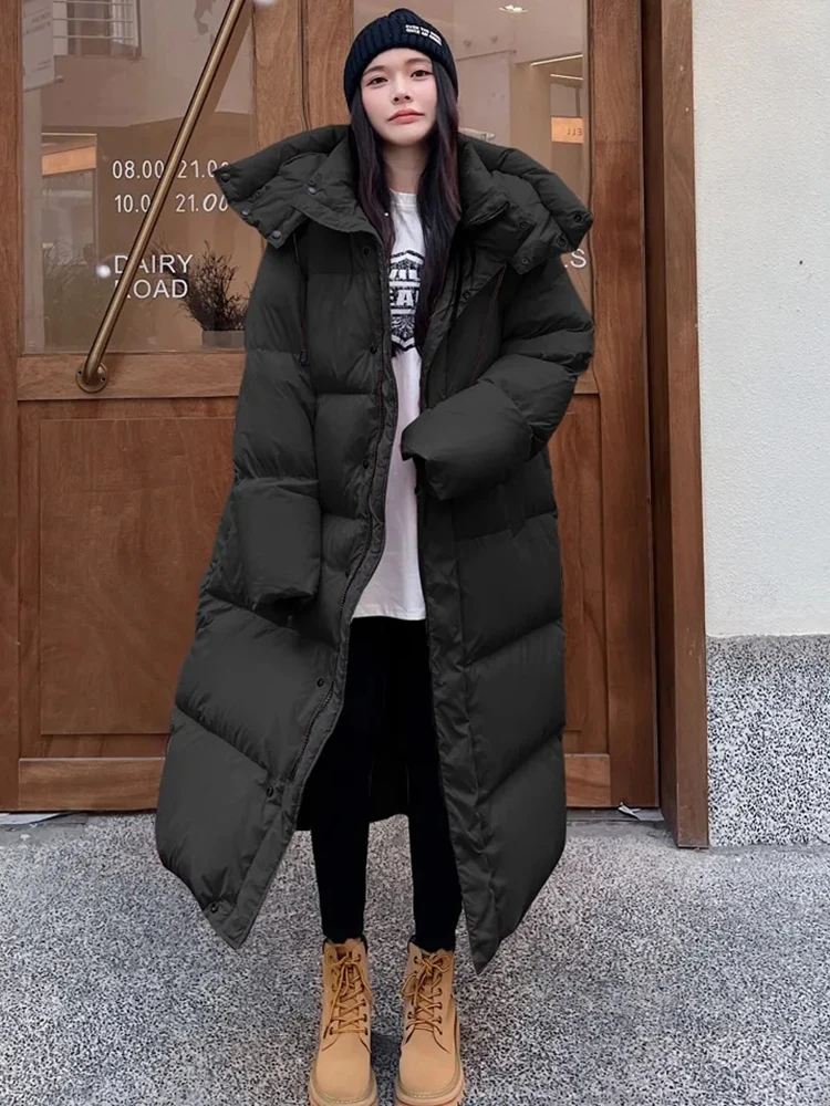 Wärmer Winter rosa Kapuze lange Parka Chaqueta dicke Wind dichte Parca Mantel lässig Schnee tragen Baumwolle gepolsterte Frauen Jaqueta