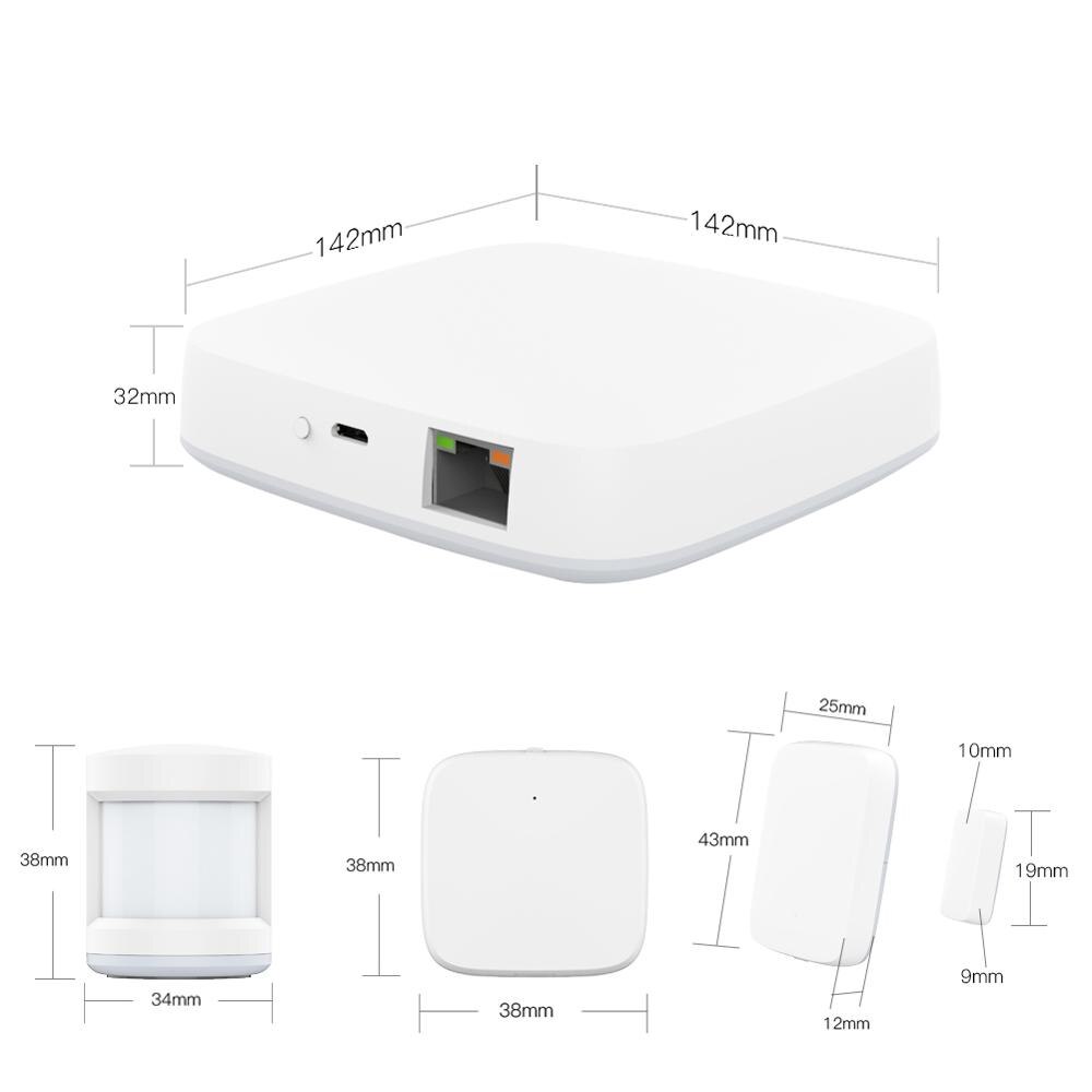 Tuya zigbee smart gateway hub hjemmeautomation scene sikkerhedsalarmsæt pir dør & vindue temperatur & fugtighedssensor smart life