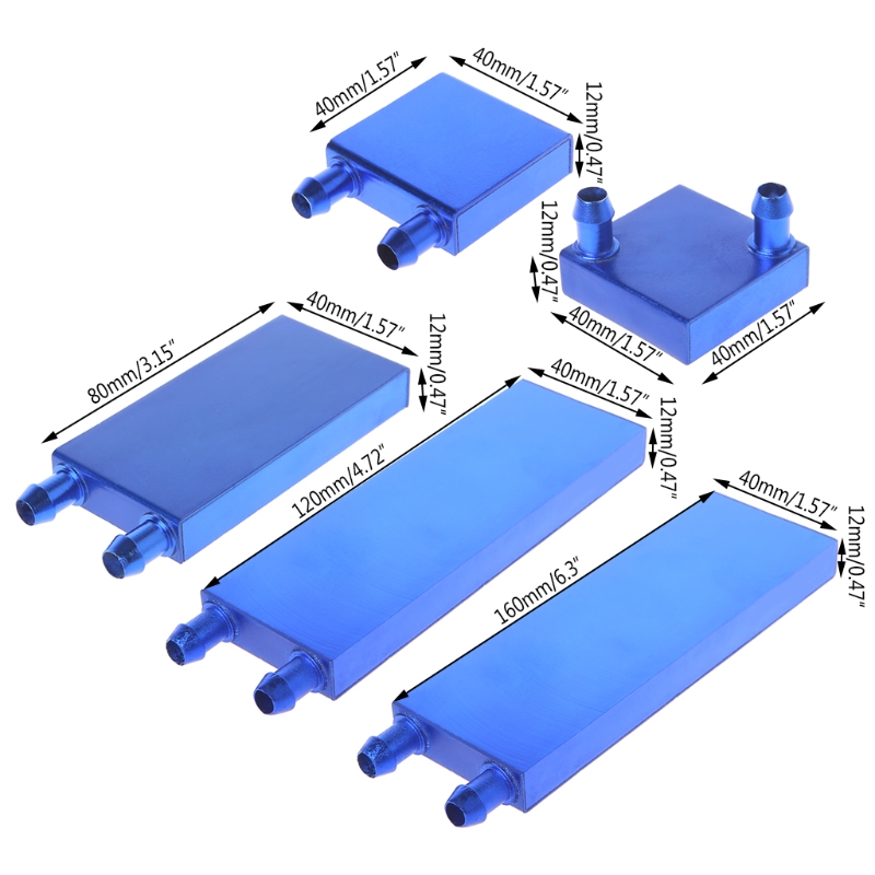 Aluminum Water Cooling Block Liquid Water Cooler Heat Sink System for PC Computer Radiator Endothermic Head Blue