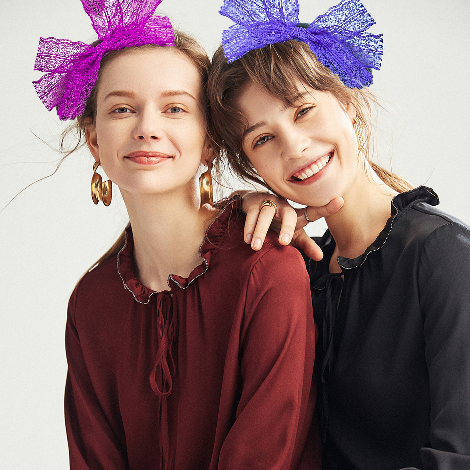 80's Kanten Hoofdband Kostuum Accessoires Voor Jaren 80 Themafeest, Zonder Hoofdpijn Neon Kanten Strik Hoofdband