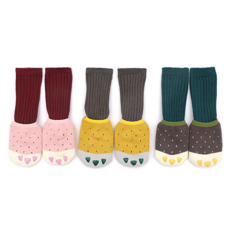 1Set Herfst Winter Baby Sokken Afneembare Kinderen Anti-Slip Vloer Sokken Voor 0-5Y Baby Kids Vier Seizoen cartoon Katoenen Sokken