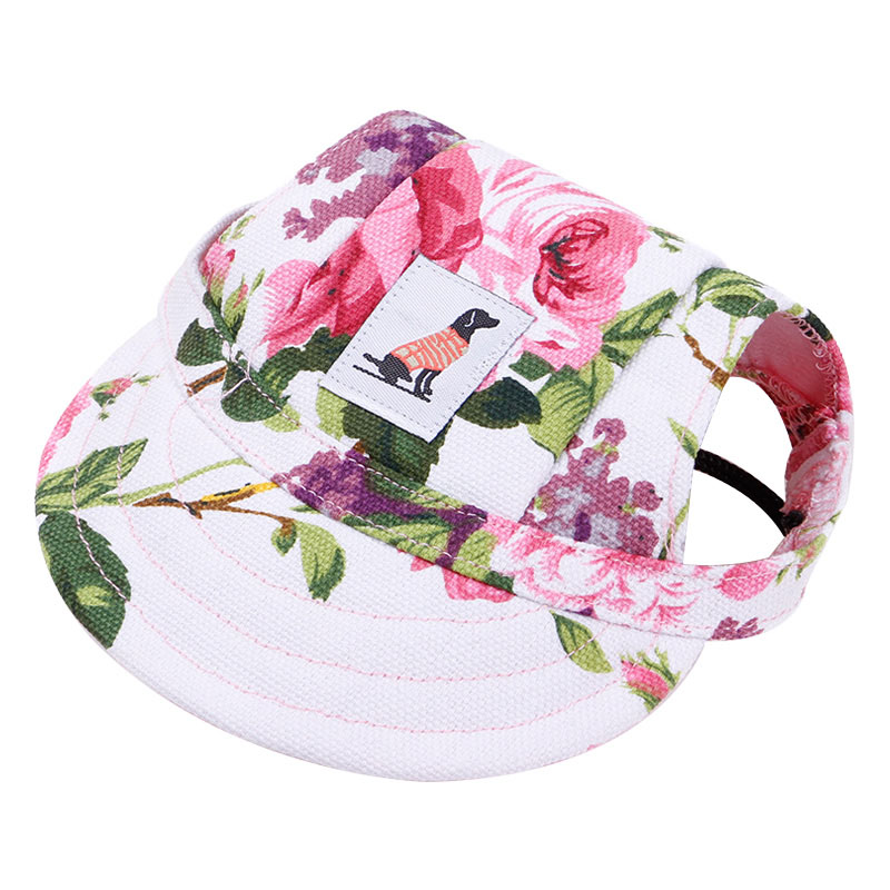 Berretto da cappello estivo per cani berretto da Baseball per cani all&#39;aperto tela berretto per cani di piccola taglia Chihuahua Yorkies cappello da sole per cani accessori per animali domestici all&#39;aperto: Flower / M