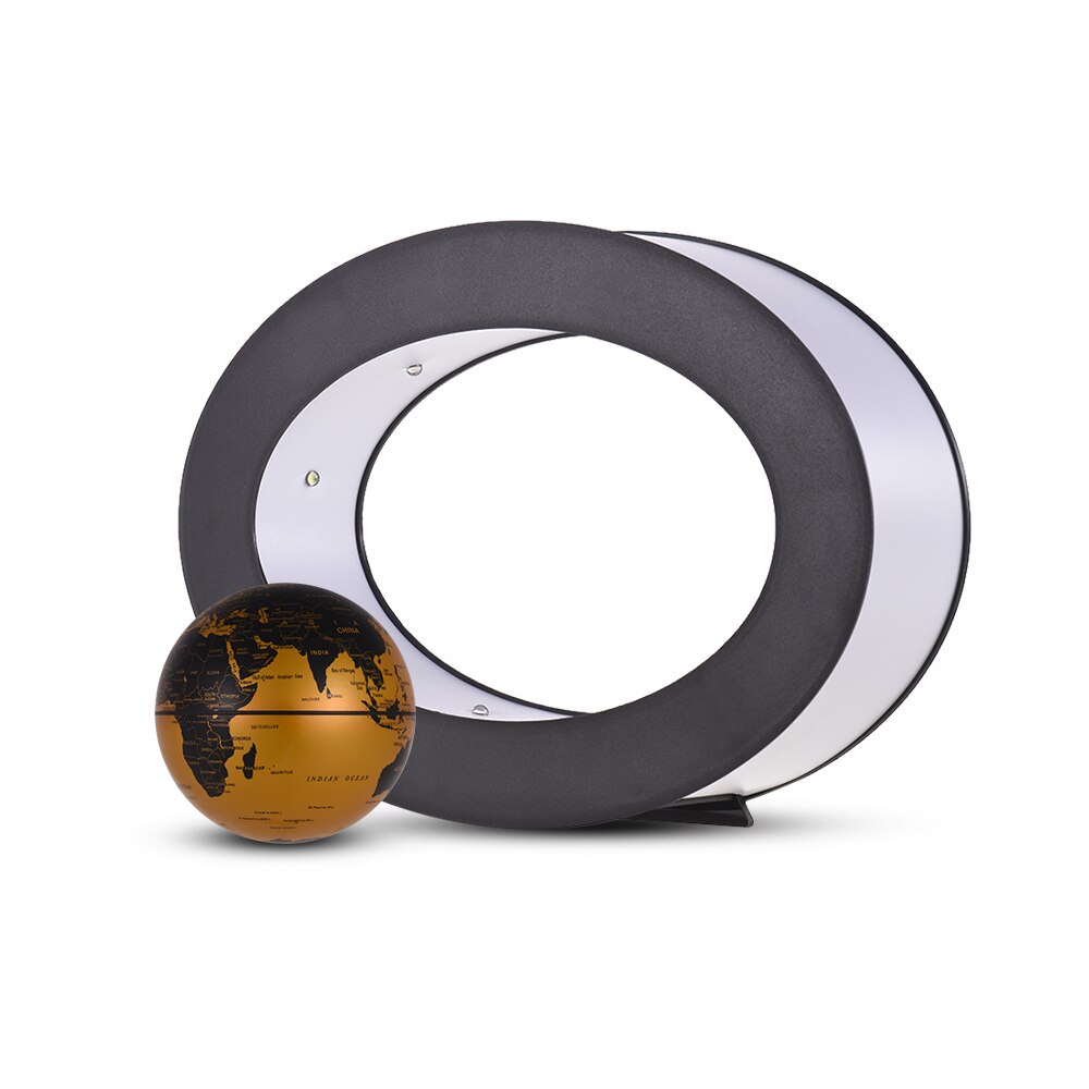 Globe de la terre en lévitation magnétique, 3 pouces, carte du monde avec lumière blanche LED, Base ovale, éducatif pour enfants, or
