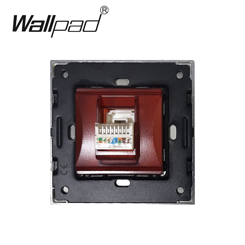 Wallpad S6 White Ethernet Internet Data RJ45 CAT6 Wiring Outlet Wall Socket Brushed PC Plastic