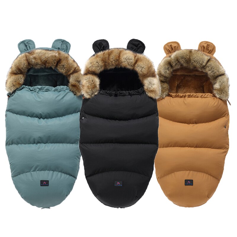 Winter Baby Kinderwagen Schlafsack Nette Ohr Schlafsack Für Kleinkind Warme Dicke Plus samt FußSack Neugeborenen Rollstuhl Umschläge