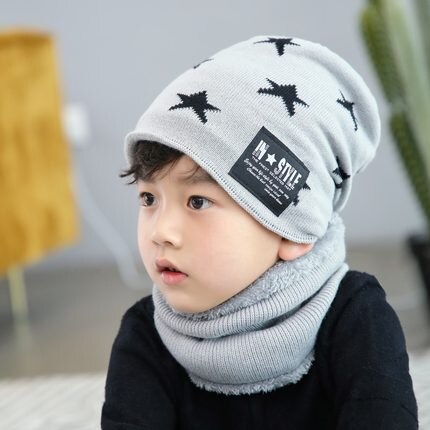 2 Stuks Kinderen Warme Winter Dikke Gebreide Muts Met Sjaal Set Handgemaakte Gehaakte Mutsen Baby Muts Voor 3-10 jaar Oude Kinderen Beanie: E