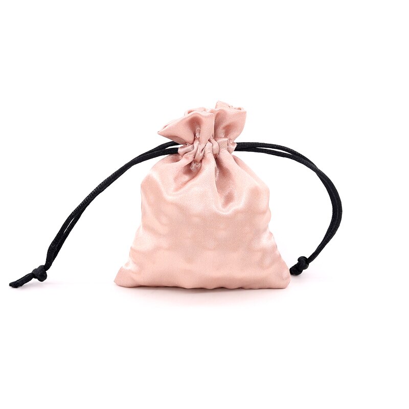 10pcs Silk Drawstring Bag Luxury Satin Wedding Jewelry Packaging Bag Small Ring Earring Jewelry Storage Bag Pouches 7colors: Champagne / 8x10cm