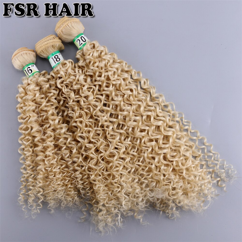 Tissage synthétique Afro crépu bouclé gris clair | Lot de 3 pièces de mèches 210 à haute température