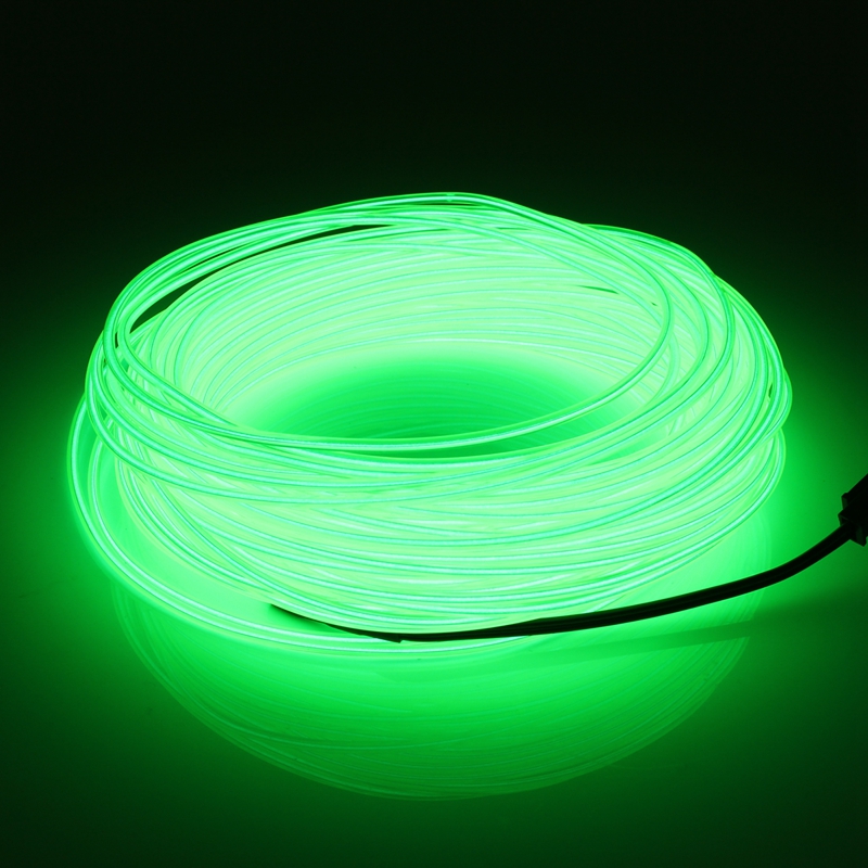 Jiguoor 20M EL LED flexibel Weichen Schlauch Draht Neon- glühen Auto Seil Streifen Licht Weihnachten Dekor AC 12V weihnachten Heimat Dekoration: fluoreszierend Grün / 20M