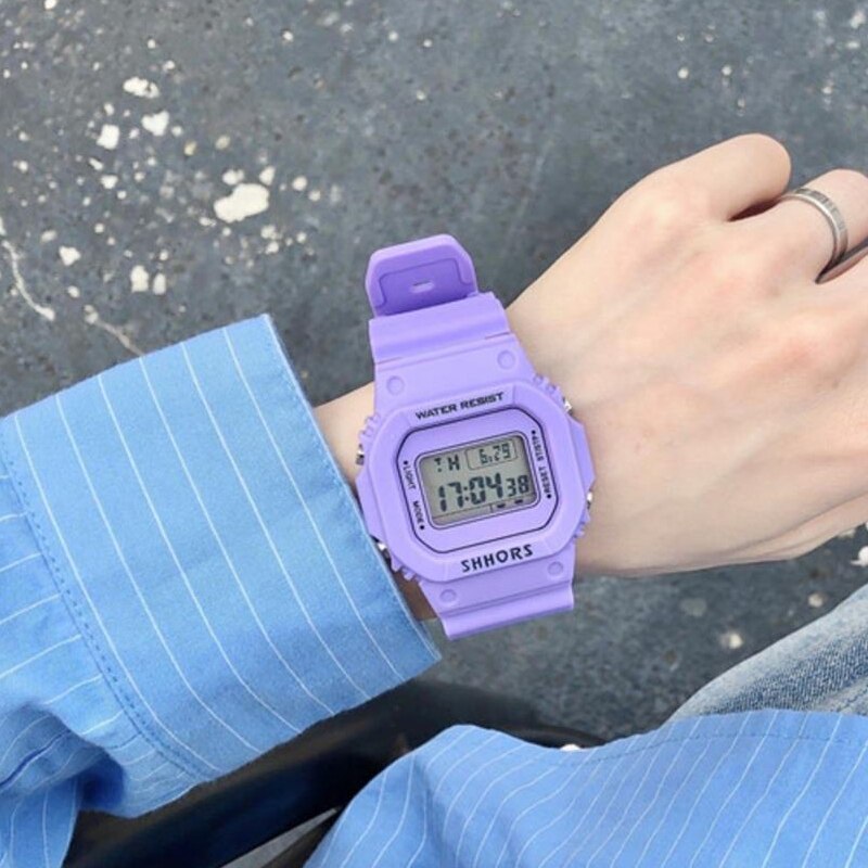 Transparent digital lysande klocka fyrkantig kvinnor klockor sport elektronisk armbandsur reloj mujer klocka