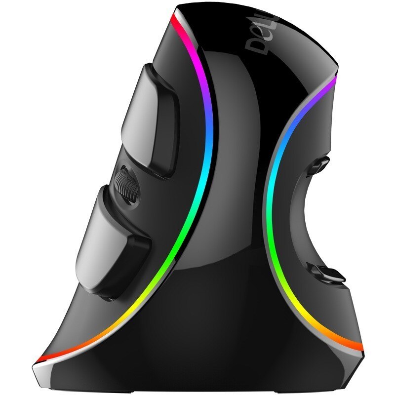 Delux – souris verticale ergonomique M618 Plus, 4000 DPI, filaire, LED, avec tapis de souris, pour ordinateur portable et de bureau