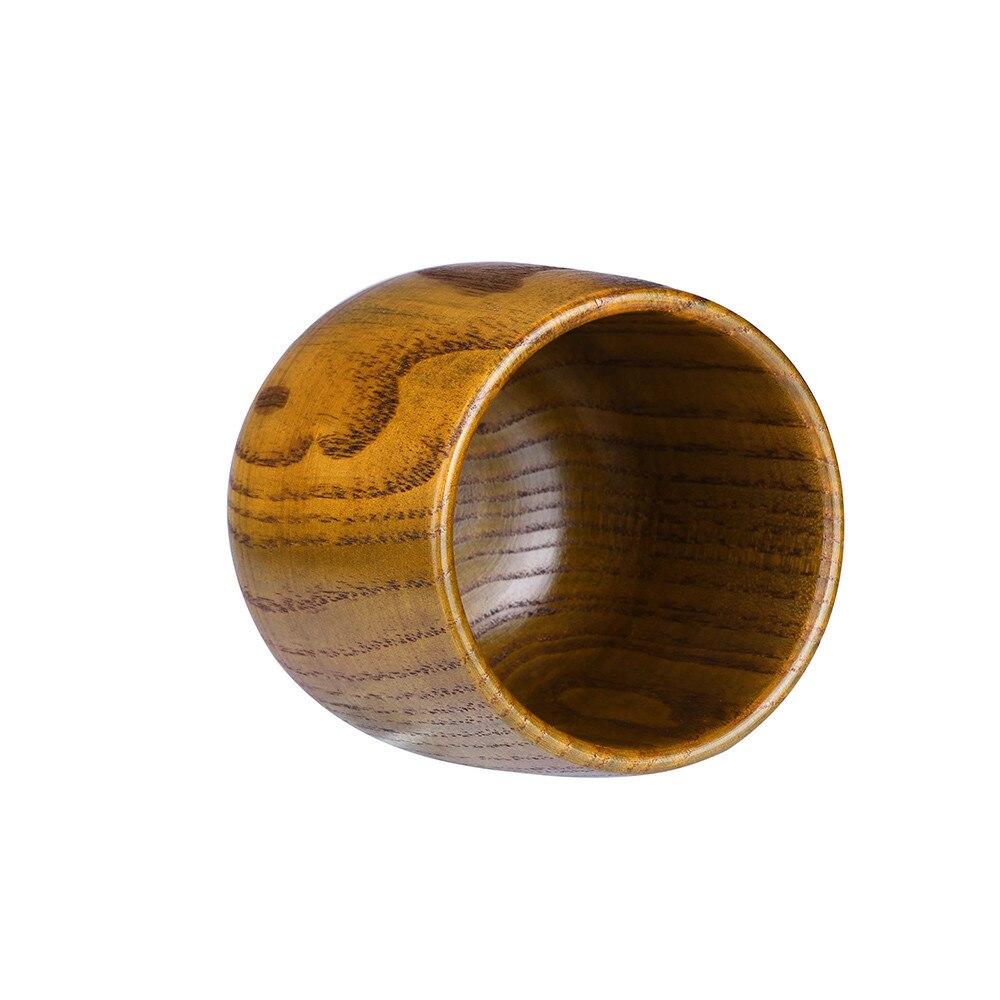 Qiilu Tasse à Thé En Bois Tasse à Eau En Bois Massif Naturel Simple Big