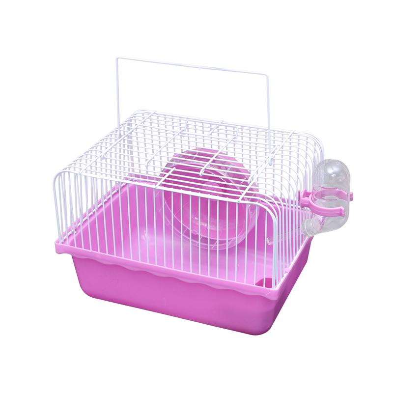 Hamster Kooi Draagbare Reizen Carry Rat Kooi Kleine Huisdieren Levert Hamster Kooi Huis Nuttig Hamster Kleine Dieren Accessoires: Pink