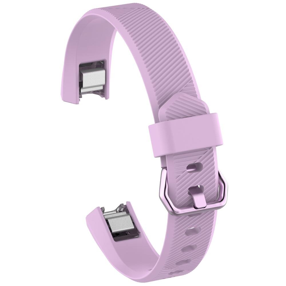 Mjukt silikon säkert justerbart band för fitbit alta hr band armband armband armband klocka utbyte tillbehör: Ljuslila