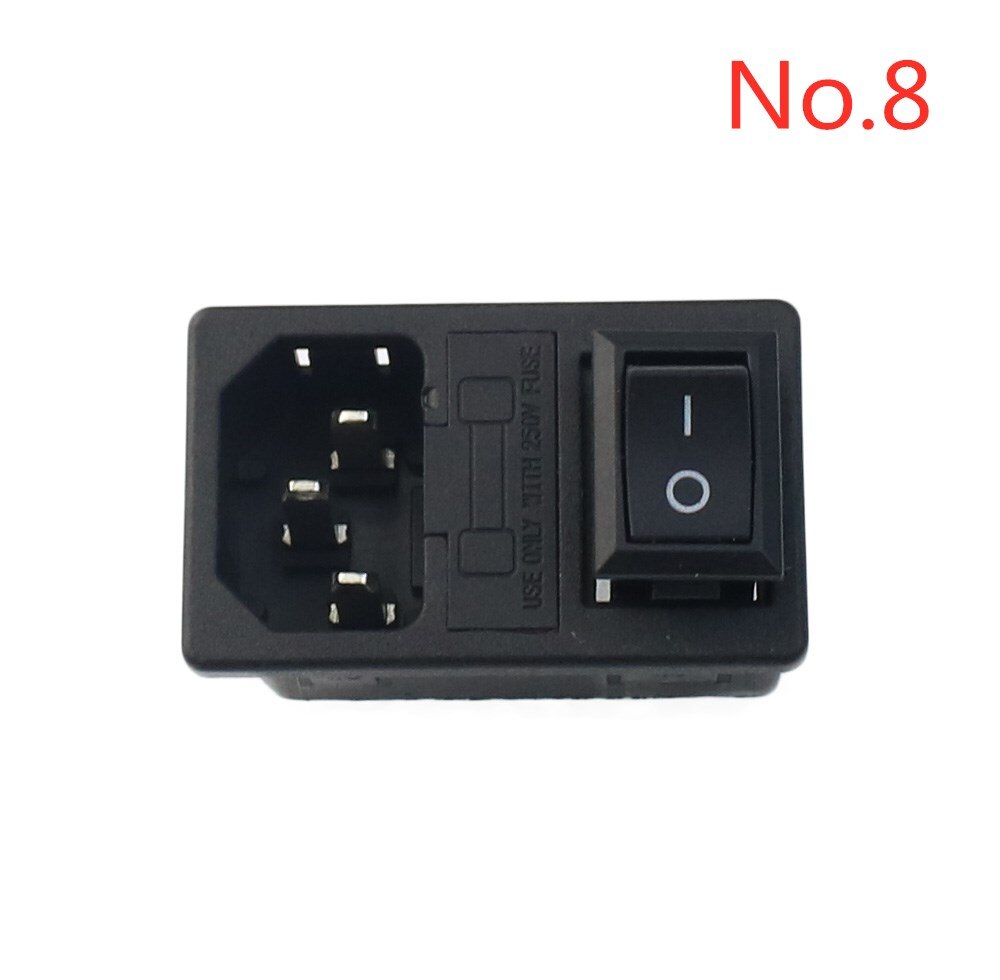 Enchufe reutilizable negro IEC 320 C13 hembra, conector de alimentación de 3 pines, 10A /250V: No.8